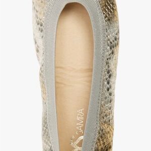 Yosi Samra Snakeskin Ballet Flats - Gray and Tan